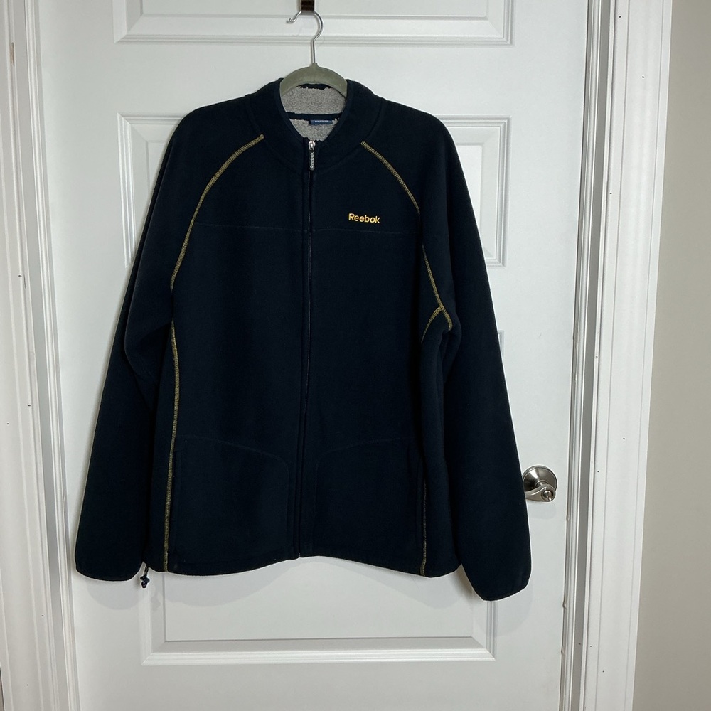 Reebok Navy Fleece Jacket with Gold Accents XL